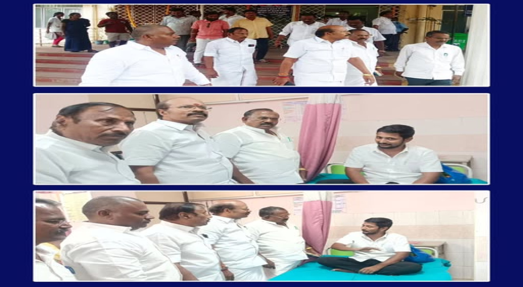 திமுக வன்முறையில் காயமடைந்த அனிருதனை நேரில் சந்தித்து நலம் விசாரித்த முன்னாள் அமைச்சர் சி.த.செல்லபாண்டியன் மற்றும் முக்கிய நிர்வாகிகள்!