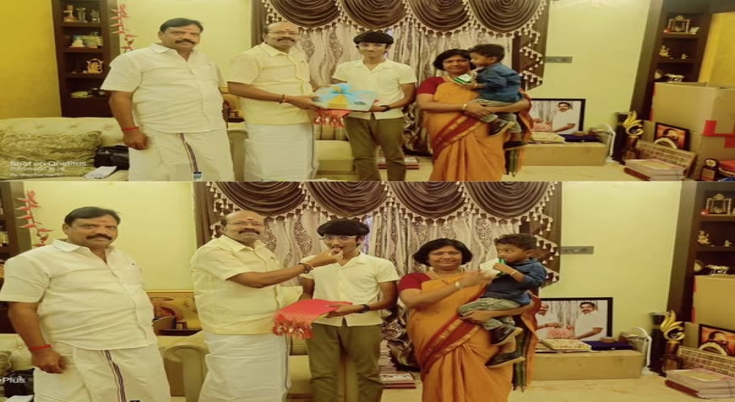 பன்னிரண்டாம் வகுப்பு பொதுத் தேர்வில் 574/600 மதிப்பெண்கள் பெற்றமைக்காக வாழ்த்து தெரிவித்த தருணம்..