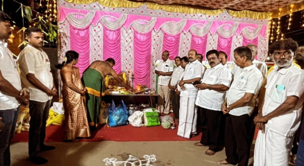 சிட்லபாக்கம் செம்பாக்கம் ஆயுத பூஜை: EX-MP ச. இராசேந்திரன் சிறப்பு பரிசு வழங்கினார்