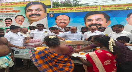 குரோம்பேட்டையில் அருள்மிகு ஸ்ரீ பழைய முத்துமாரியம்மன் கோபுர மஹா கும்பாபிஷேக விழாவில் பங்கேற்று அன்னதானம் வழங்கிய சிறப்பான தருணம்